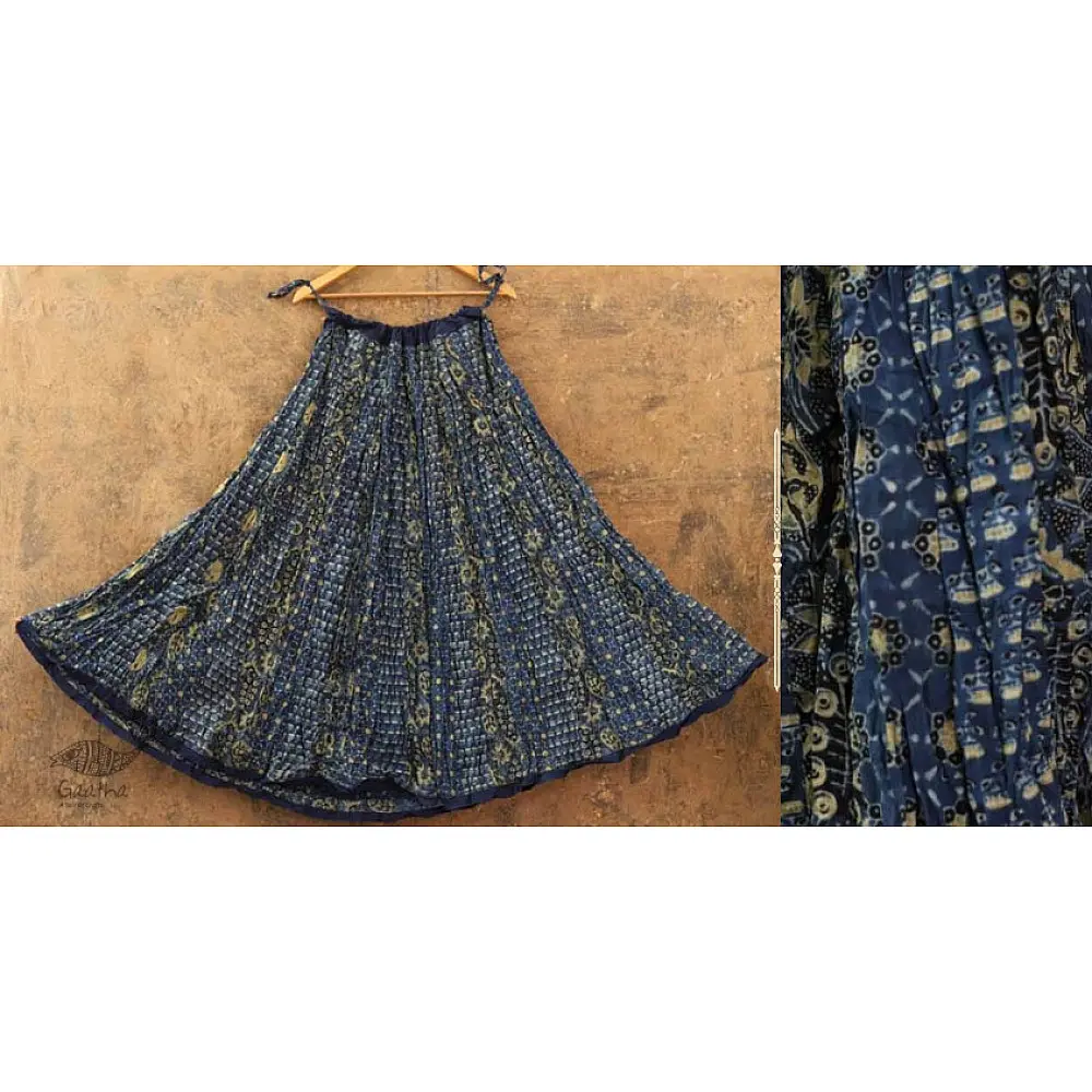 Shop ajrakh indigo long skirt